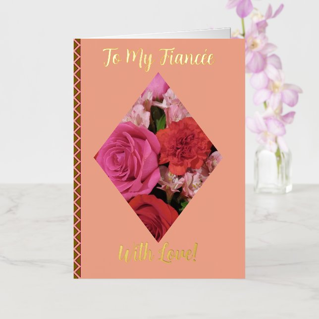 Gorgeous, To My Fiancée with Love, Engagement Card (Orchid)