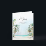 Gorgeous Tropical Beach Island Destination Wedding Thank You Card<br><div class="desc">This elegant destination wedding thank you card features gorgeous watercolor landscape scene of sandy beach, palm trees, and blue water. The typography is classic yet modern. The script on the front says "Mahalo" which is "Thank You" in Hawaiian, but this can be changed. This is the perfect thank you card...</div>