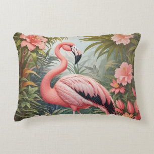 Gorgeous Tropical Pink Flamingo Bird Decorative Cushion