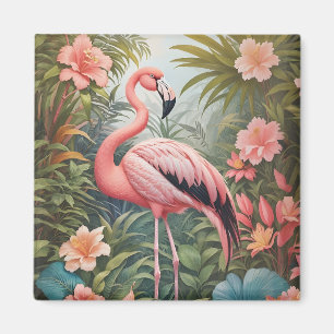 Gorgeous Tropical Pink Flamingo Bird Magnet