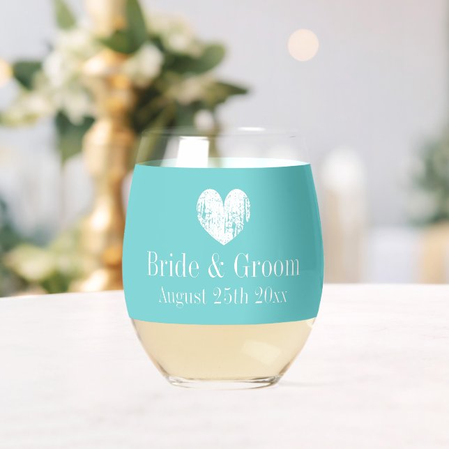 Gorgeous turquoise blue wedding wine glasses (Insitu (Wedding))