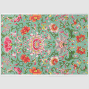 Gorgeous turquoise floral decoupage paper