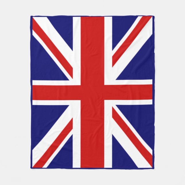 Gorgeous U.k Flag the union jack Blue Framed Fleece Blanket (Front)