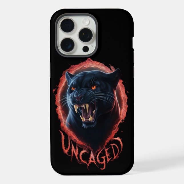 Gorgeous uncaged Black Panther Red Halo iPhone Case (Back)