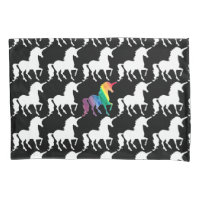 Gorgeous Unicorn Rainbow Black & White Pattern