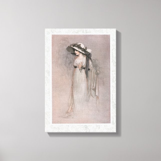 Gorgeous Victorian Woman in Hat Canvas Print (Front)