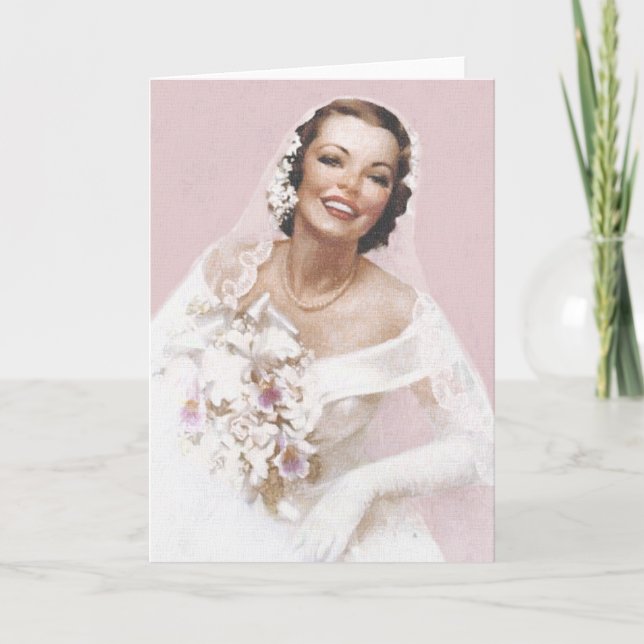 Gorgeous Vintage Bride, Rose Card (Front)