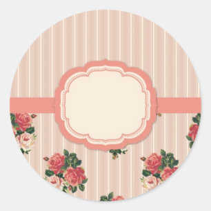 Gorgeous Vintage English Floral Garden Classic Round Sticker