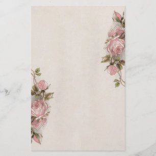 Gorgeous Vintage Pink Rose Stationery