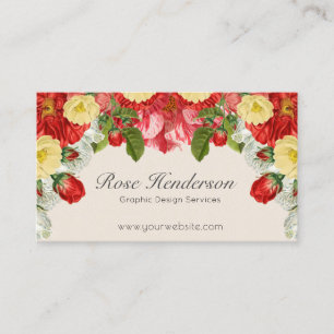Gorgeous Vintage Victorian English Garden Floral Business Card