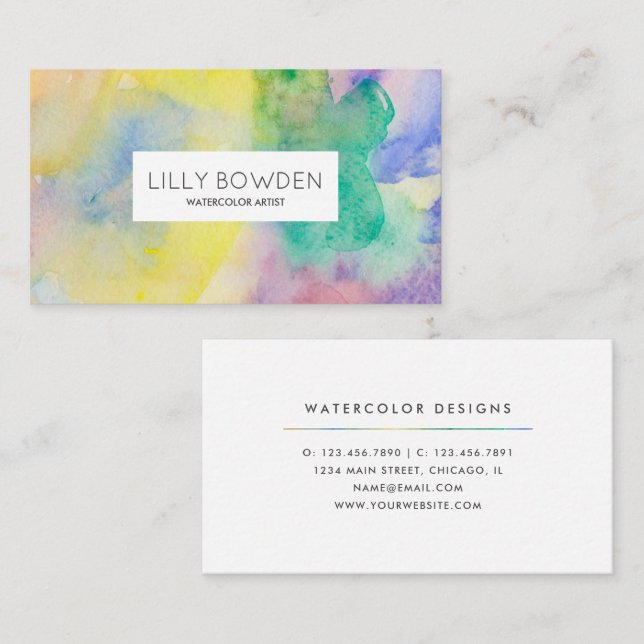 Gorgeous Watercolor Business Card (Front/Back)