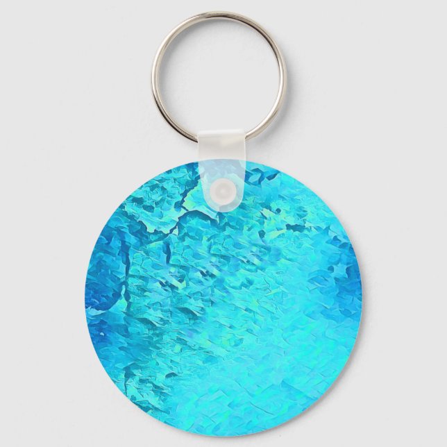 Gorgeous Watercolor Tropical Ocean Theme Design  Key Ring (Front)