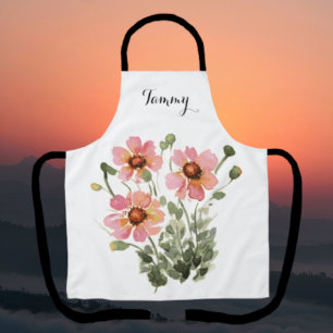 Gorgeous Watercolor Wildflower Personalised Apron
