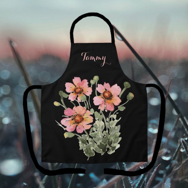 Gorgeous Watercolor Wildflower Personalised Apron (Creator Uploaded)