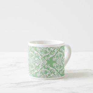 Gorgeous White Damask Pattern Espresso Cup