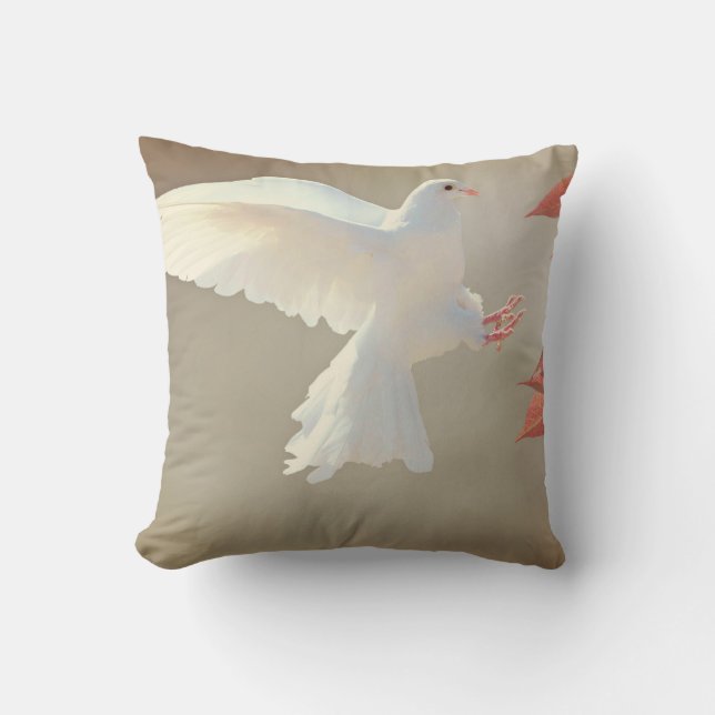 Gorgeous White Dove Cushion (Front)