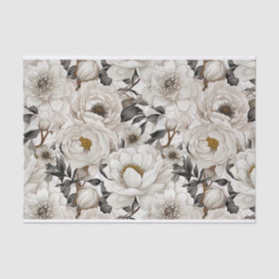 Gorgeous White Peonies Illustration Pattern Tissue Paper