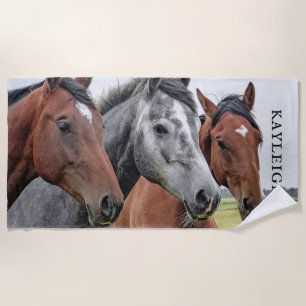 Gorgeous Wild Horses Custom Beach Towel