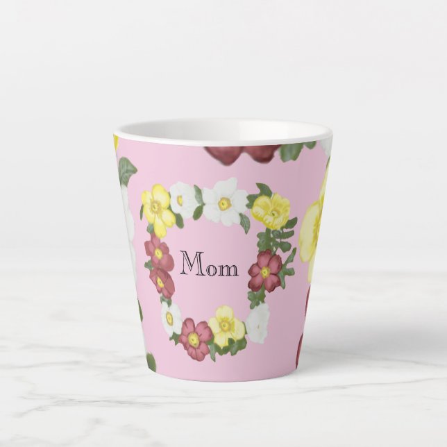 Gorgeous Wild Rose editable Latte Mug (Front)