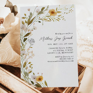 Gorgeous Wildflower Botanical Mother's Day Brunch Invitation