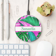 Gorgeous wireless charger floral personalised