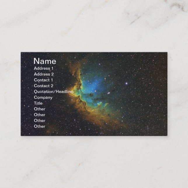 Gorgeous Wizard Nebula NGC 7380 NASA Business Card (Front)