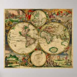 Gorgeous Work Of Art Vintage Old World Maps Poster