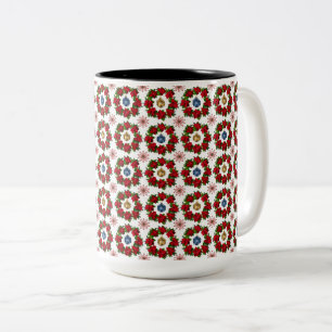 Gorgeous Xmas Floral Two-Tone Coffee Mug