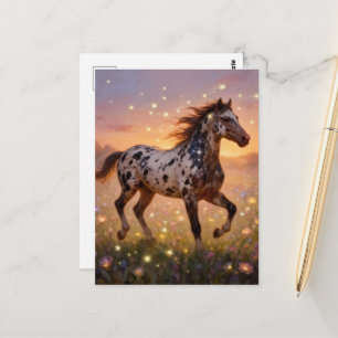 Gorgeous Year of the Horse Appaloosa in Meadow Postcard