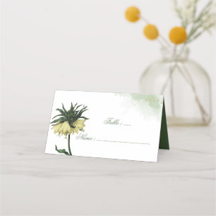 gorgeous yellow flower greenery place card