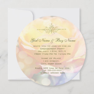 Gorgeous yellow rose flower engagement party invitation