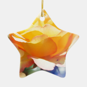 Gorgeous yellow rose flower. Floral photography. Ceramic Tree Decoration