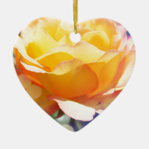 Gorgeous yellow rose flower. Floral photography. Ceramic Tree Decoration