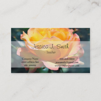 Gorgeous yellow rose flower in green background. business card