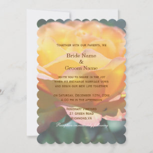 Gorgeous yellow rose flower wedding invitations. invitation