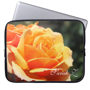 Gorgeous yellow rose flower, with name. laptop sleeve