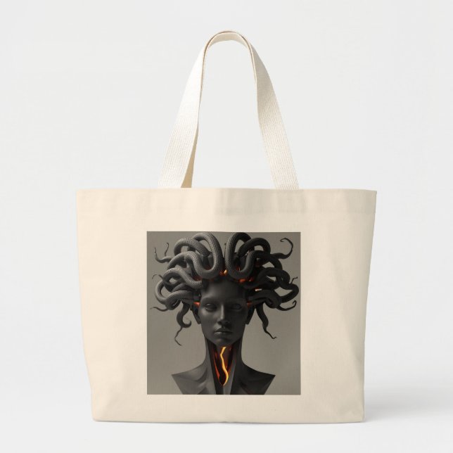Gorgon Abstract Graphite Tote Bag (Front)
