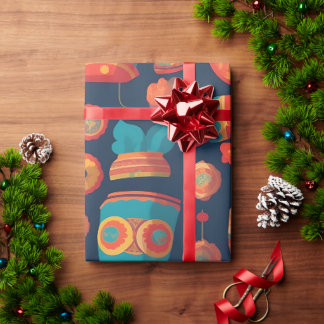 Gorgon Retro Colourful Personalised Pattern Wrapping Paper