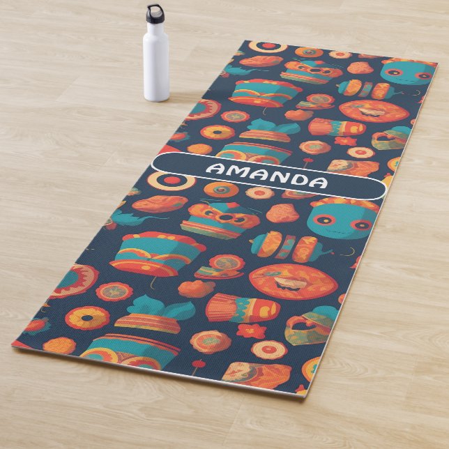 Gorgon Retro Colourful Personalised Pattern Yoga Mat (In Situ)