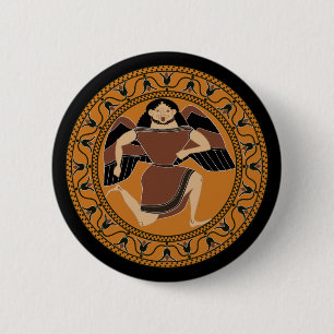 Gorgon: Terracotta kylix Siana cup 6 Cm Round Badge