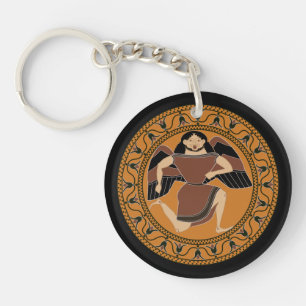 Gorgon: Terracotta kylix Siana cup Key Ring