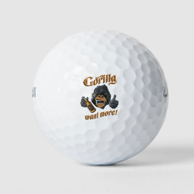 Gorila Beer White Golf Balls (Front)