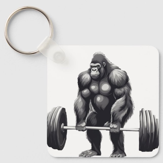 Gorila Deadlift  Key Ring (Front)
