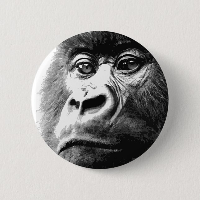 Gorilla 6 Cm Round Badge (Front)