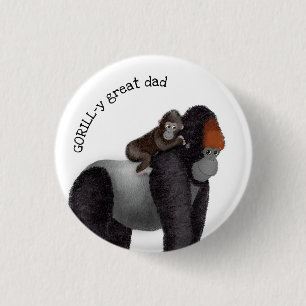 Gorilla and baby 'great dad' badge