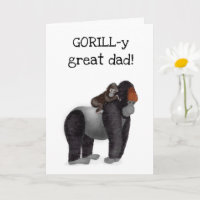Gorilla and baby 'great dad' birthday card