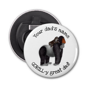 Gorilla and baby 'great dad' bottle opener