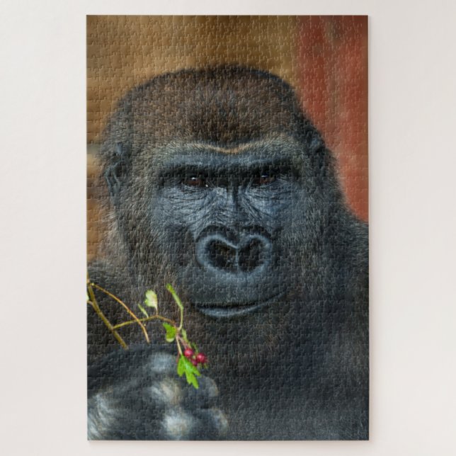 Gorilla And His Berries Jigsaw Puzzle (Vertical)