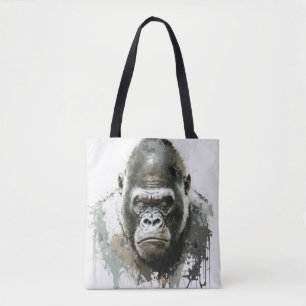 Gorilla Ape Animal Painting Wildlife Forest Tote Bag