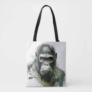 Gorilla Ape Animal Painting Wildlife Forest Tote Bag
